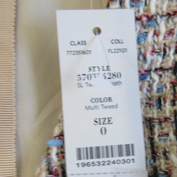 Women’s 0 White House Black Market Tweed Sleeveless Sheath Dress NWT - Picture 7 of 8